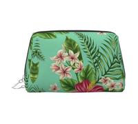 Trousse de toilette de voyage avec séparateur de feuilles tropicales hawaïennes et fleurs, Argenté., One Size