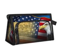 Trousse de toilette de voyage avec symboles patriotiques de l'Amérique pour femmes, hommes, filles, garçons, trousse de maquillage multifonctionnelle américaine, trousse de toilette, organisateur de