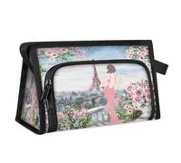 Trousse de toilette de voyage avec tour Eiffel de Paris pour femmes, hommes, filles, garçons, trousse de maquillage, trousse de toilette, organisateur de cosmétiques, trousse de douche, couleur, M,