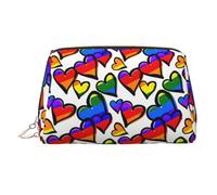 Trousse de toilette de voyage avec trois emplacements intérieurs pour accessoires Motif cœurs Multicolore, doré, One Size
