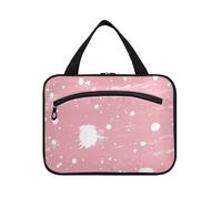 Trousse de toilette de voyage blanche à pois irréguliers à suspendre pour femme avec crochet, trousse de maquillage compacte pour voiture pour croisière, voyage, randonnée, bolsos para Hombre L