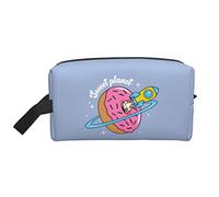 Trousse de Toilette de Voyage Bleu Clair Donuts and Rockets, Organiseur de Maquillage, Grande capacité, Portable, pour Femmes et Filles