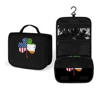 Trousse de Toilette de Voyage Clover USA Irish, Trousse de Maquillage imprimée complète, Organisateur de cosmétiques Portable avec Crochet, Sac à Main