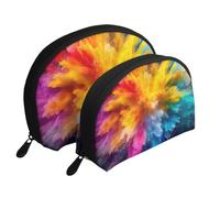 Trousse de toilette de voyage colorée avec motif planètes cosmiques, lune, terre, blanc, Taille unique