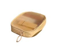 Trousse de toilette de voyage de grande capacité, résistante à l'eau, avec plusieurs compartiments et fermetures éclair, pochette de rangement de voyage réutilisable en polyester, Trompette beige