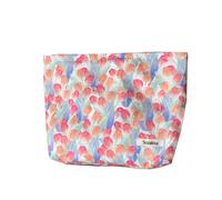 Trousse de toilette de voyage de grande capacité, trousse de maquillage portable à imprimé floral, pochette de rangement multifonctionnelle pour femme, jolies pochettes de maquillage avec fermeture