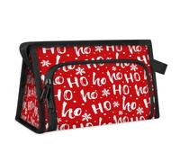 Trousse de toilette de voyage de Noël pour femmes, hommes, filles, garçons, lettre Ho de Noël, trousse de maquillage, trousse de toilette, organisateur de cosmétiques, trousse de douche, couleur, M,