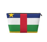 Trousse de toilette de voyage en cuir avec drapeau de l'Afrique centrale, organiseur réutilisable d'accessoires de maquillage - Pochette à fermeture éclair pour le rangement quotidien, doré, taille