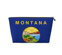 Trousse de toilette de voyage en cuir avec drapeau de l'État du Nebraska - Organiseur réutilisable d'accessoires de maquillage - Pochette à fermeture éclair pour un rangement quotidien, doré, taille