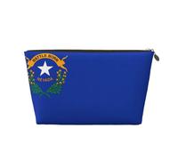Trousse de toilette de voyage en cuir avec drapeau de l'État du Nevada - Organiseur réutilisable d'accessoires de maquillage - Pochette à fermeture éclair pour un rangement quotidien, doré, taille