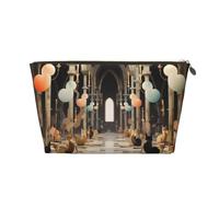 Trousse de toilette de voyage en cuir avec fond échiquier, Trousse de