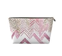 Trousse de toilette de voyage en cuir avec joli motif pailleté, un organisateur de maquillage tendance et pratique, doré, Taille unique