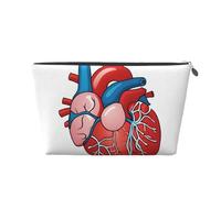 Trousse de toilette de voyage en cuir avec motif de cœur humain, un organisateur de maquillage tendance et pratique, Argenté., Taille unique