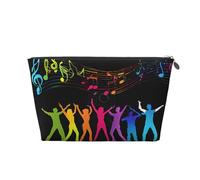 Trousse de Toilette de Voyage en Cuir Dance with Music avec Fermeture éclair, Trousse de Maquillage pour Femme, Petite Trousse de Maquillage pour Sac à Main, Trousse de Maquillage de Voyage Portable,