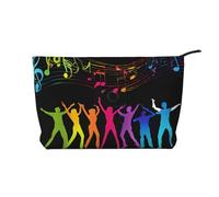 Trousse de Toilette de Voyage en Cuir Dance with Music avec Fermeture éclair, Trousse de Maquillage pour Femme, Petite Trousse de Maquillage pour Sac à Main, Trousse de Maquillage de Voyage Portable,
