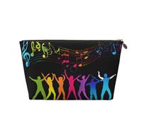 Trousse de Toilette de Voyage en Cuir Dance with Music avec Fermeture éclair, Trousse de Maquillage pour Femme, Petite Trousse de Maquillage pour Sac à Main, Trousse de Maquillage de Voyage Portable,