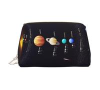 Trousse de toilette de voyage en cuir de qualité supérieure avec motif Jupiter Saturne avec pochette étanche et portable ouverte, doré, Taille unique