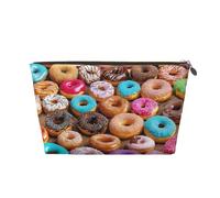 Trousse de toilette de voyage en cuir donut, un organisateur de maquillage tendance et pratique, doré, Taille unique