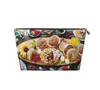 Trousse de toilette de voyage en cuir doré - Beau sac de rangement réutilisable pour petit déjeuner, trousse de rasage pour un usage quotidien, vacances, Argenté., Taille unique