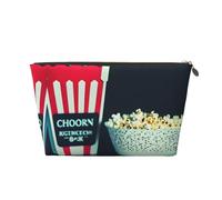 Trousse de toilette de voyage en cuir doré - Clap de film réutilisable et pop-corn imprimé cosmétique organisateur de maquillage - Sac de rangement souple portable, doré, Taille unique