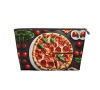 Trousse de toilette de voyage en cuir doré - Poche de rangement souple réutilisable pour pizza, nourriture, cosmétique, maquillage, Argenté., Taille unique