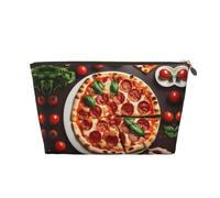 Trousse de toilette de voyage en cuir doré - Poche de rangement souple réutilisable pour pizza, nourriture, cosmétique, maquillage, doré, Taille unique