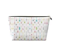 Trousse de toilette de voyage en cuir doré - Réutilisable et coloré dessiné à la main avec sac de rangement imprimé flèches de style bohème, kit de rasage pour un usage quotidien, les vacances, doré