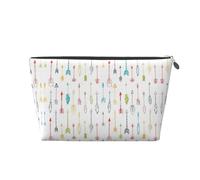 Trousse de toilette de voyage en cuir doré - Réutilisable et coloré dessiné à la main avec sac de rangement imprimé flèches de style bohème, kit de rasage pour un usage quotidien, les vacances