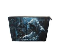 Trousse de toilette de voyage en cuir doré - Réutilisable - Imprimé attaque de pirates - Pochette de rangement souple portable, doré, Taille unique