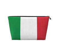 Trousse de toilette de voyage en cuir doré - Sac de rangement réutilisable avec imprimé drapeau italien, kit de rasage pour un usage quotidien, vacances, Argenté., Taille unique