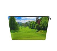 Trousse de toilette de voyage en cuir doré - Sac de rangement réutilisable avec imprimé parcours de golf de Vancouver, kit de rasage pour un usage quotidien, vacances, Argenté., Taille unique