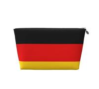 Trousse de toilette de voyage en cuir doré - Sac de rangement réutilisable imprimé drapeau allemand, kit de rasage pour un usage quotidien, vacances, Argenté., Taille unique