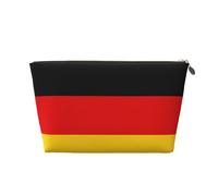 Trousse de toilette de voyage en cuir doré - Sac de rangement réutilisable imprimé drapeau allemand, kit de rasage pour un usage quotidien, vacances, doré, Taille unique