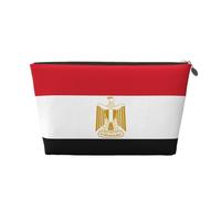 Trousse de toilette de voyage en cuir doré - Sac de rangement réutilisable imprimé drapeau égyptien, kit de rasage pour un usage quotidien, vacances, doré, Taille unique