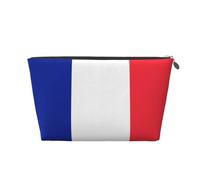 Trousse de toilette de voyage en cuir doré - Sac de rangement réutilisable imprimé drapeau français, kit de rasage pour un usage quotidien, vacances, Argenté., Taille unique