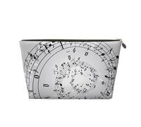 Trousse de toilette de voyage en cuir doré - Sac de rangement réutilisable pour impression murale de notes de musique, kit de rasage pour un usage quotidien, vacances, doré, Taille unique