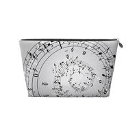Trousse de toilette de voyage en cuir doré - Sac de rangement réutilisable pour impression murale de notes de musique, kit de rasage pour un usage quotidien, vacances, Argenté., Taille unique