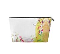 Trousse de toilette de voyage en cuir sur le thème de la musique abstraite, trousse de toilette portable, trousse de maquillage de voyage pour femme/homme, Argenté., Taille unique