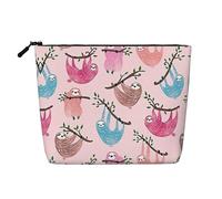 Trousse de toilette de voyage en faux chanvre avec paresseux coquins - Réutilisable - Accessoires cosmétiques - Organiseur de toilette pour femme - Utilisations multiples, Noir , Taille unique