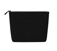 Trousse de toilette de voyage en faux chanvre de pom-pom girl - Réutilisable - Accessoires cosmétiques - Organiseur de toilette pour femme - Utilisations multiples, Noir , Taille unique
