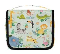 Trousse de toilette de voyage en forme d'animal sauvage africain pour femmes, hommes, enfants, garçons, filles, trousse de toilette à suspendre, organisateur de maquillage, couleur, L, Organiseur de