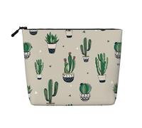 Trousse de toilette de voyage en forme de cactus vert - En faux chanvre - Résistante à l'eau
