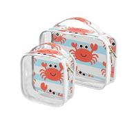 Trousse de toilette de voyage en forme de crabes de dessin animé - Approuvée par la TSA - Résistante à l'eau - Trousse de voyage pour homme - Kit de rasage