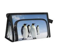Trousse de toilette de voyage en forme de pingouin de l'Antarctique pour femmes, hommes, filles, garçons, pingouin, trousse de maquillage multifonctionnelle, trousse de toilette, organisateur de