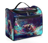 Trousse de toilette de voyage en forme d'ours coloré pour femmes, hommes, enfants, filles, garçons, grande trousse de maquillage à suspendre de 11,2 L, trousse de toilette, trousse de douche, couleur,