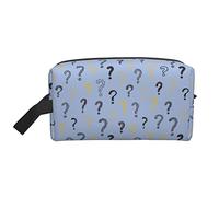 Trousse de Toilette de Voyage en Or Noir avec Point d'interrogation, Organiseur de Maquillage, Grande capacité, Portable, pour Femmes et Filles, Bleu