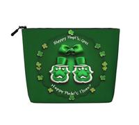 Trousse de toilette de voyage étanche avec fermeture éclair et inscription Happy St. Patrick's Day