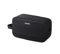 Trousse de toilette de voyage étanche avec séparation sèche et humide, grande capacité, trousse de maquillage organisée pour femme, Noir , S