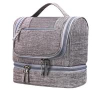 Trousse de toilette de voyage facile à transporter - Séparation humide et sèche - Trousse de toilette de voyage étanche, gris, Taille unique