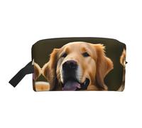 Trousse de toilette de voyage Golden Retrievers - Grande capacité - Pour femme et homme, blanc, Taille unique